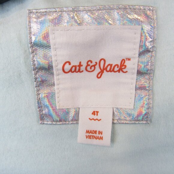 Cat & Jack Size 4t Toddler Girls Iridescent Rain Jacket Lightweight Snap Closure - Picture 12 of 14
